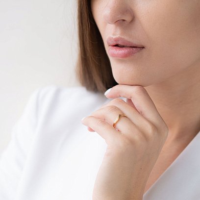 Каблучка "Мінімалізм" в жовтому золоті к06690 №3