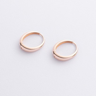 Серьги "Овальные" в красном золоте с08562 №3