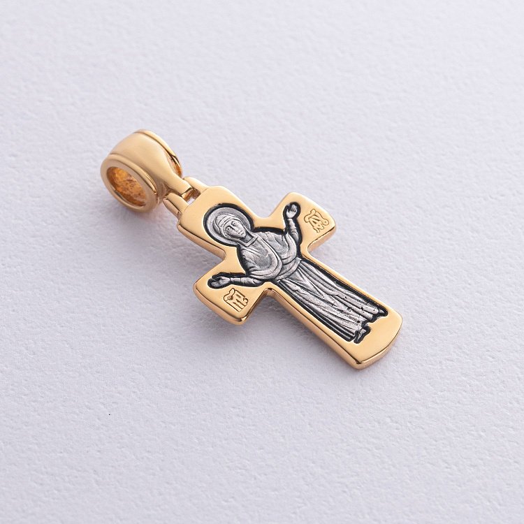 Православний хрест "Розп'яття. Божа Матір" Оранта " 131451 від ювелірного магазину Онікс - 3