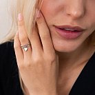 Золотое кольцо "Сердце" к05548 от ювелирного магазина Оникс - 4