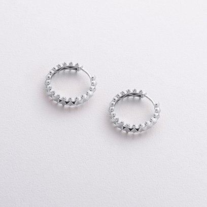 Сережки - кільця в білому золоті с09331 №2