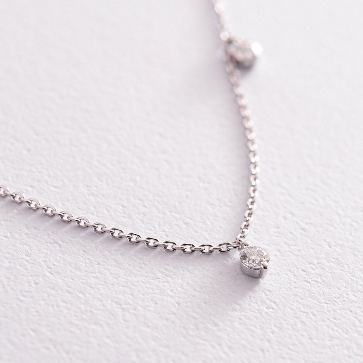 Золотое колье "Капельки" с бриллиантами колб0075z от ювелирного магазина Оникс - 1