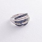 Золотое кольцо с бриллиантами и сапфирами к508 от ювелирного магазина Оникс