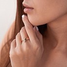 Золотое кольцо "Сердце с фианитом" к05288 от ювелирного магазина Оникс - 2