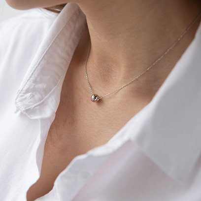 Колье "Шар" в белом золоте (0.7 см) кол01846 №3