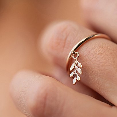 Каблучка "Гілочка" (червоне золото) к08063 №4