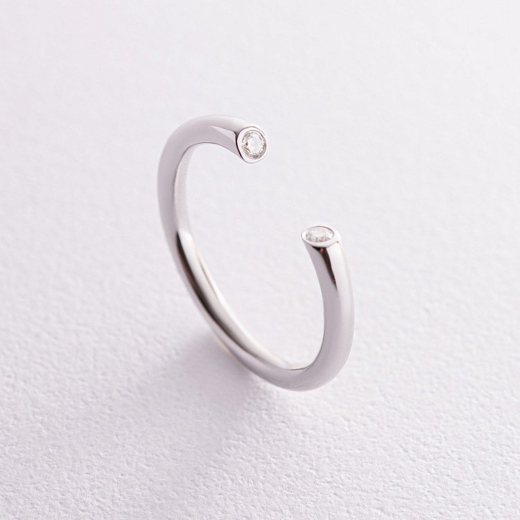 Кольцо "Джолин" в белом золоте (фианиты) к07416 - 7 Кольцо "Джолин" в белом золоте (фианиты) к07416 от ювелирного магазина Оникс - 7