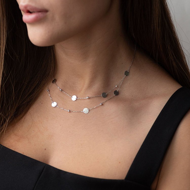 Срібне кольє з монетами 181090 від ювелірного магазину Онікс - 8