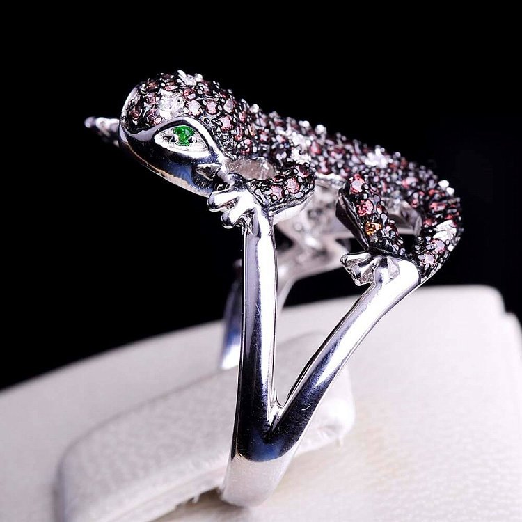 Срібний перстень "Ящірка" 111580 від ювелірного магазину Онікс - 3