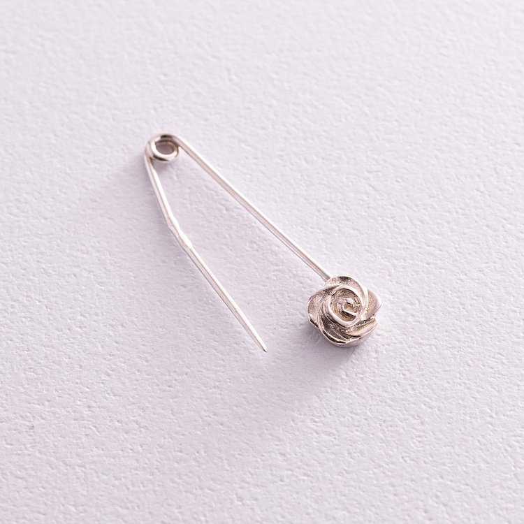 Срібна шпилька "Троянда" 21021 від ювелірного магазину Онікс