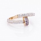 Золотое кольцо "Гвоздик с фианитами" к04979 от ювелирного магазина Оникс - 2