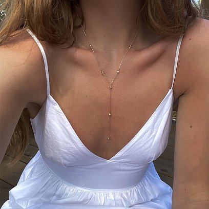 Колье "Шарики" в желтом золоте кол01909 №2