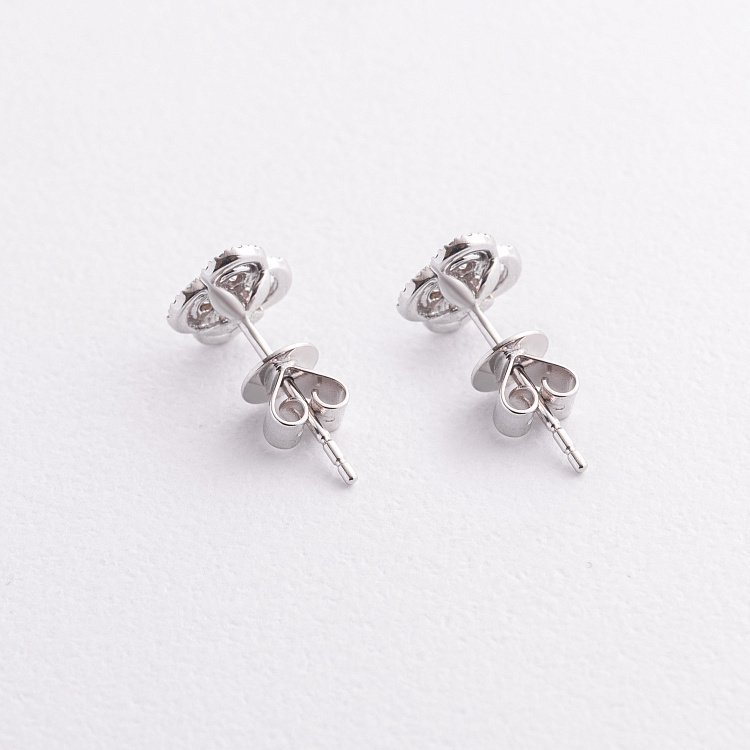 Золоті сережки - пусети "Конюшина" (діаманти) сб0619lg від ювелірного магазину Онікс - 2