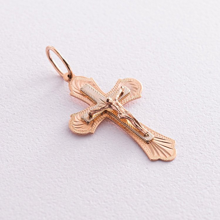 Золотой православный крестик п02334 от ювелирного магазина Оникс