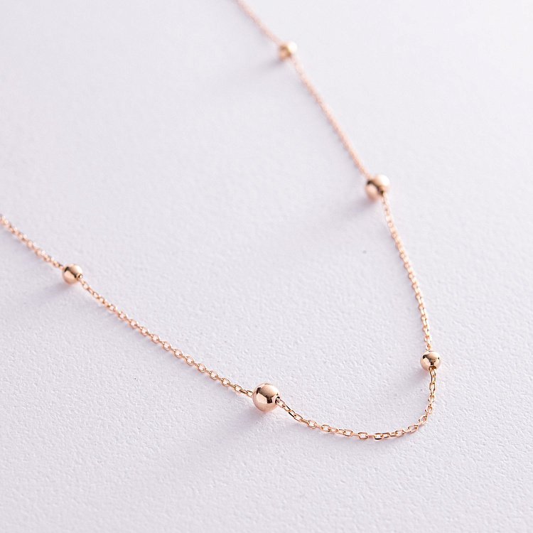 Кольє "Кульки" у червоному золоті кол02227 від ювелірного магазину Онікс - 7