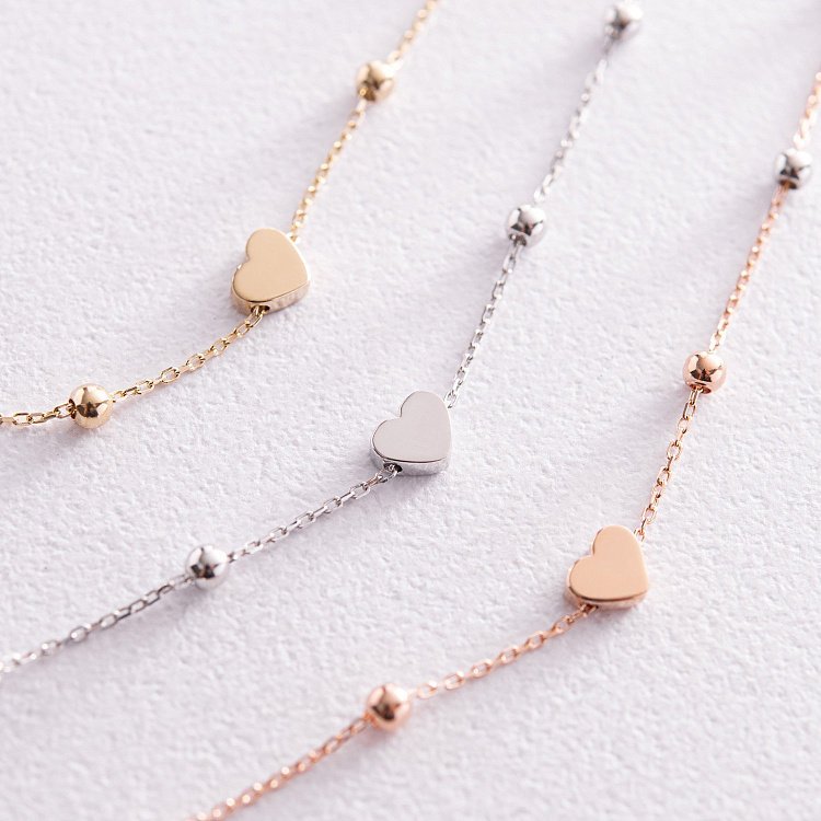 Браслет "Сердечко" в белом золоте б05187 от ювелирного магазина Оникс - 4