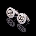 Серебряные запонки с узором 25010 от ювелирного магазина Оникс