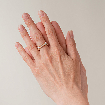 Каблучка "Teresa" в жовтому золоті (фіаніти) к08348 №4