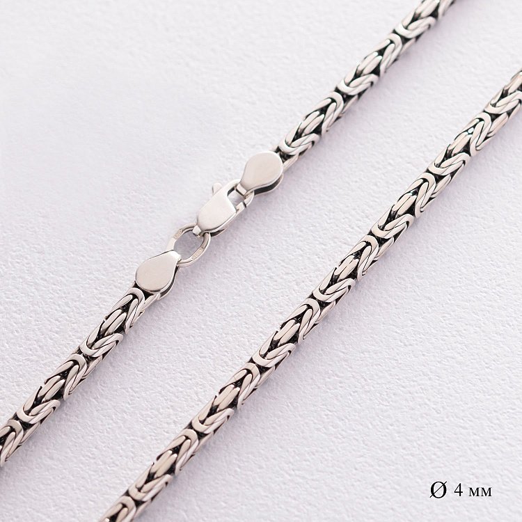 Мужская серебряная цепочка Ц0038ч от ювелирного магазина Оникс