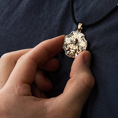 Золотий кулон "Український козак. Молитва до Пресвятої Богородиці" п03797 №9