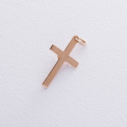 Золотой детский крестик "Распятие. Спаси и Сохрани" п03369 №2