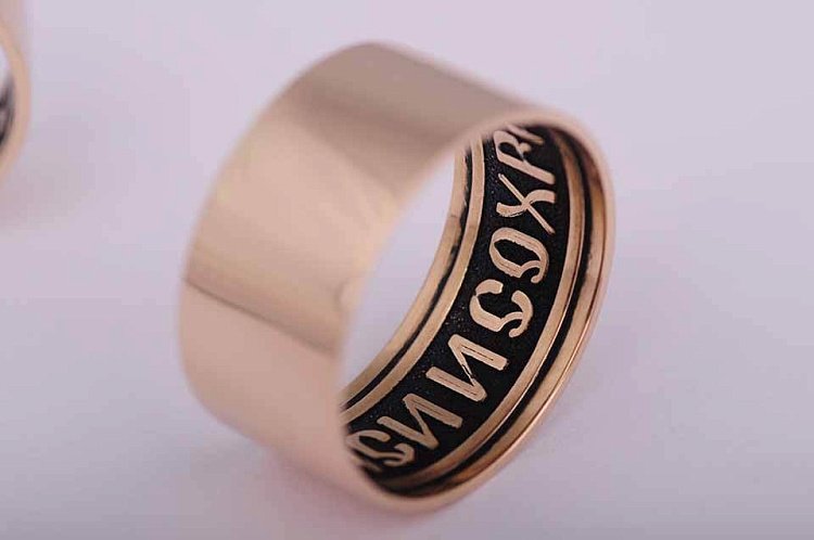 Обручальное кольцо " Спаси и Сохрани" обр000880сп от ювелирного магазина Оникс - 2