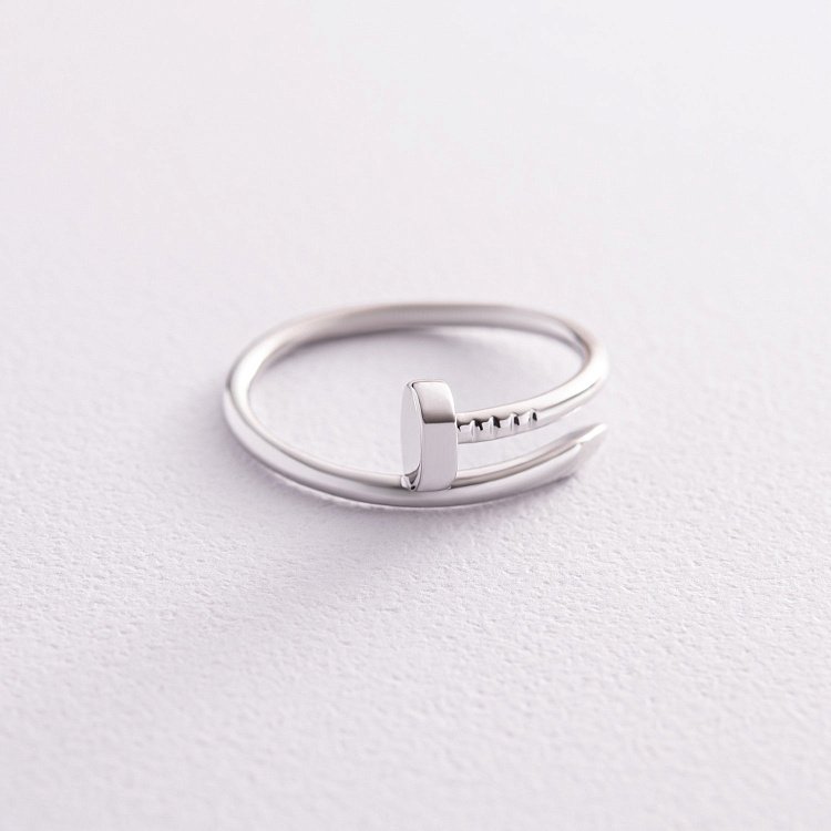 Каблучка "Цвях" у білому золоті к06966 від ювелірного магазину Онікс