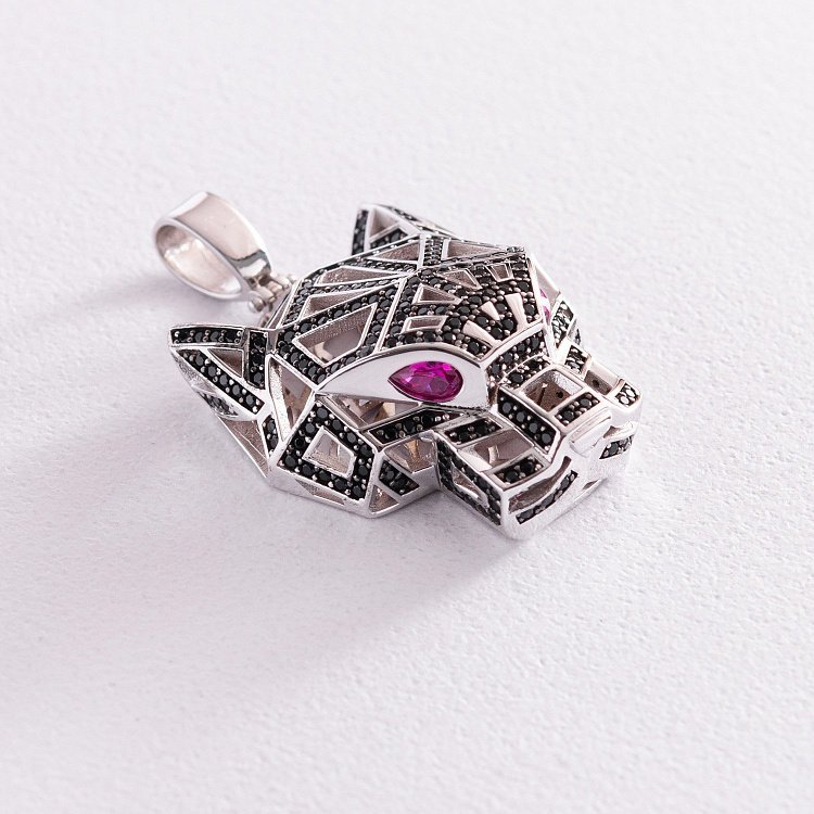 Золота підвіска "Пантера" з фіанітами п03650 від ювелірного магазину Онікс