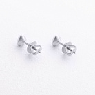 Серьги - пусеты "Сердечки" в белом золоте с09657 от ювелирного магазина Оникс - 2