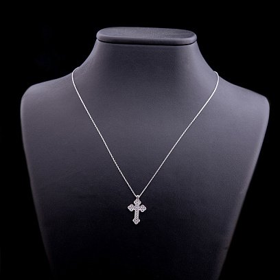 Золоте кольє "Хрестик" з фіанітами кол00814 №2