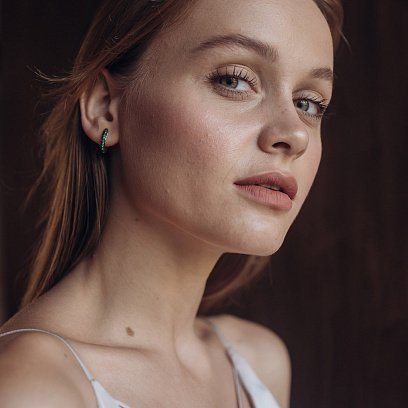 Золотые серьги (демантоид) сб0254sth №5