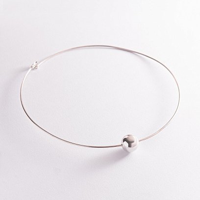 Срібне кольє з кулькою 18056 №2