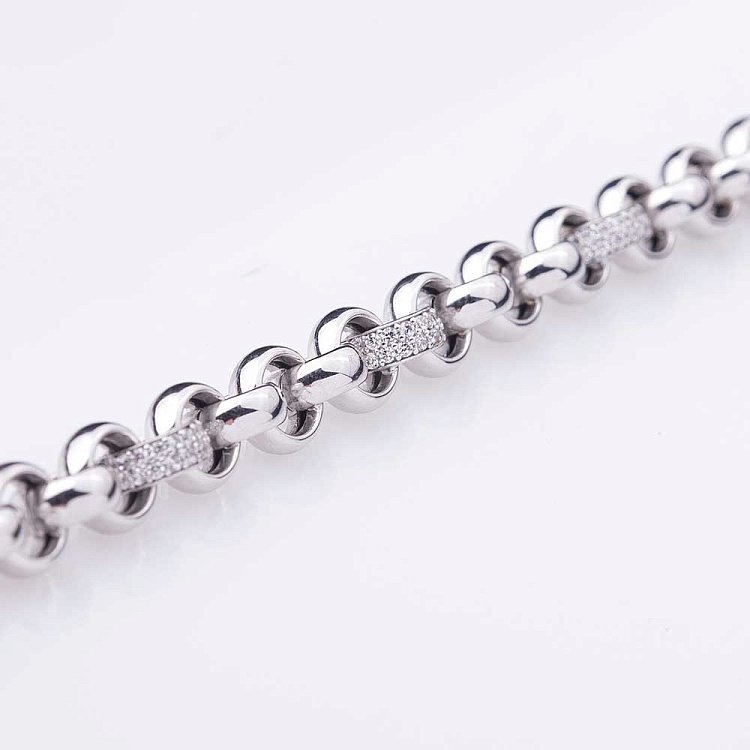 Золотое колье с фианитами кол00798 от ювелирного магазина Оникс - 6