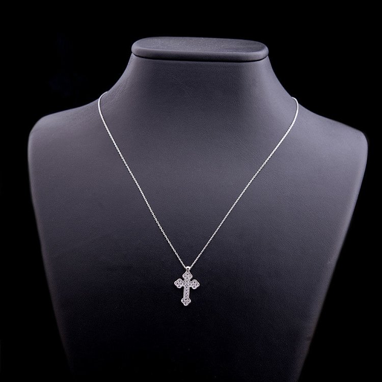 Золоте кольє "Хрестик" з фіанітами кол00814 від ювелірного магазину Онікс - 1