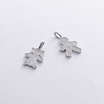 Золотий кулон "Хлопчик" з діамантами 137881121 №4