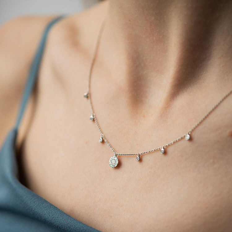 Золоте кольє з діамантами колб0175lg від ювелірного магазину Онікс - 1