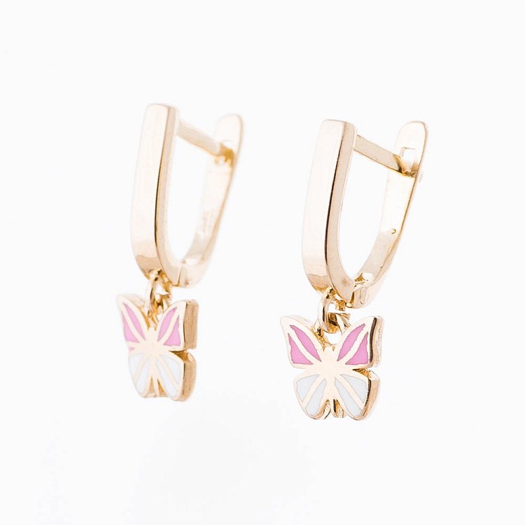 Дитячі золоті сережки "Метелики" с04801 від ювелірного магазину Онікс - 1