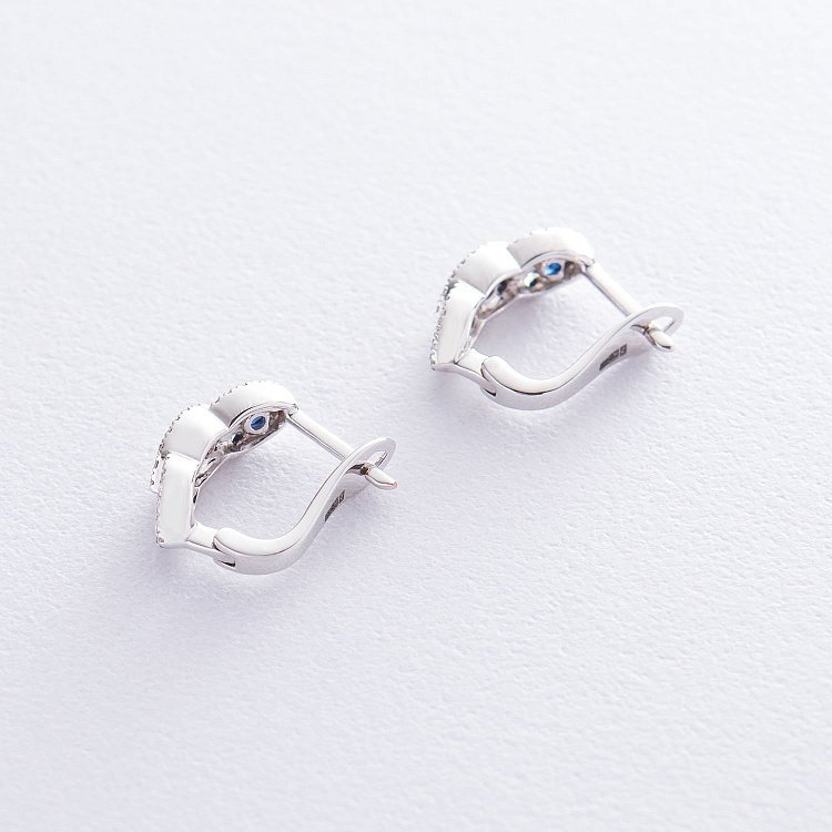 Золотий сережки з сапфірами і діамантами сб0074aj від ювелірного магазину Онікс - 2