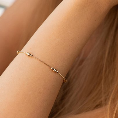 Браслет "Шарики" в желтом золоте б05515 №4