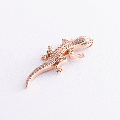 Золота підвіска "Ящірка" (фіаніти) п03197 №3