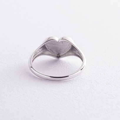 Кольцо "Сердечко" в белом золоте (возможна гравировка) к07572 №7