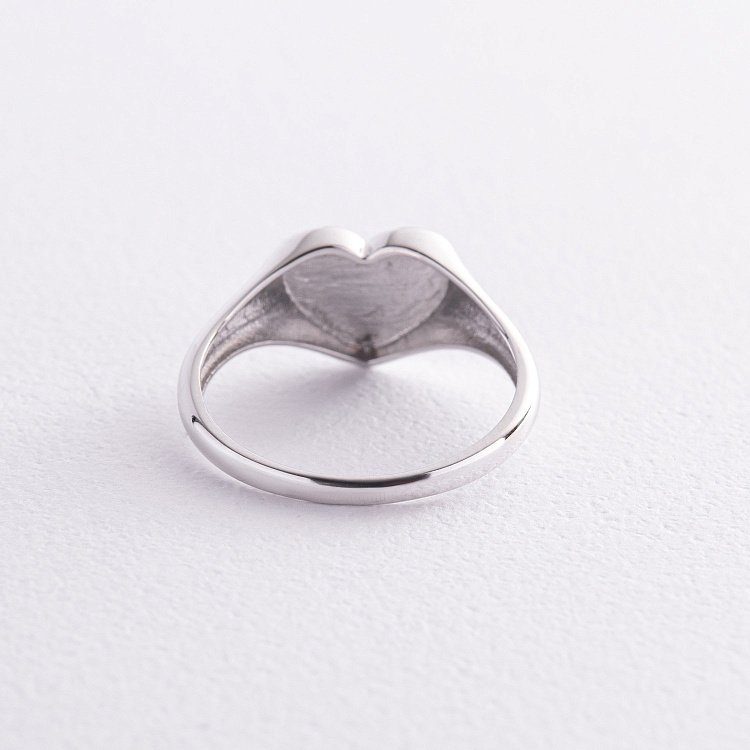 Кольцо "Сердечко" в белом золоте (возможна гравировка) к07572 от ювелирного магазина Оникс - 7