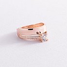 Помолвочное золотое кольцо с фианитами к05735 от ювелирного магазина Оникс