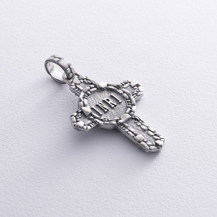 Срібний хрест "Портрет Ісуса Христа у терновому вінці" із чорнінням 7095 від ювелірного магазину Онікс - 6