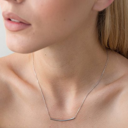 Серебряное колье без камней 18790 №6