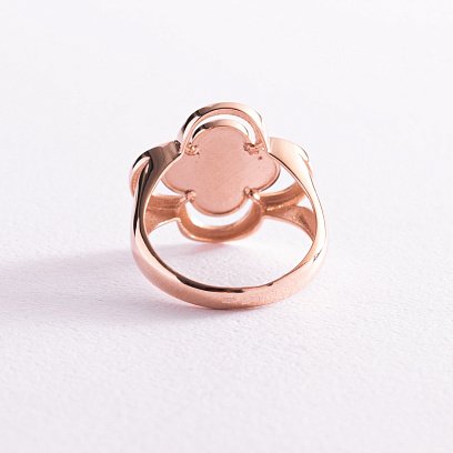 Каблучка "Конюшина" в червоному золоті (емаль) к06927 №3