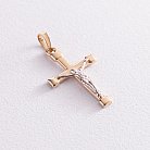 Золотой крестик с распятием п03671 от ювелирного магазина Оникс
