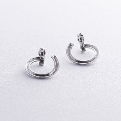 Сережки - пусети "Evelyn" у білому золоті с08654 №6