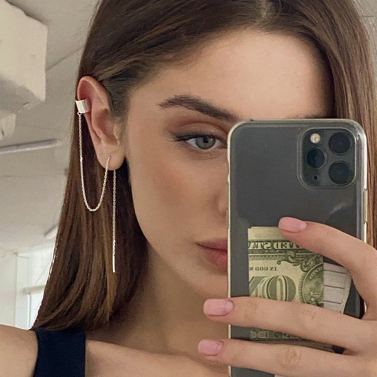 Серебряная серьга - каффа 123101 от ювелирного магазина Оникс - 6