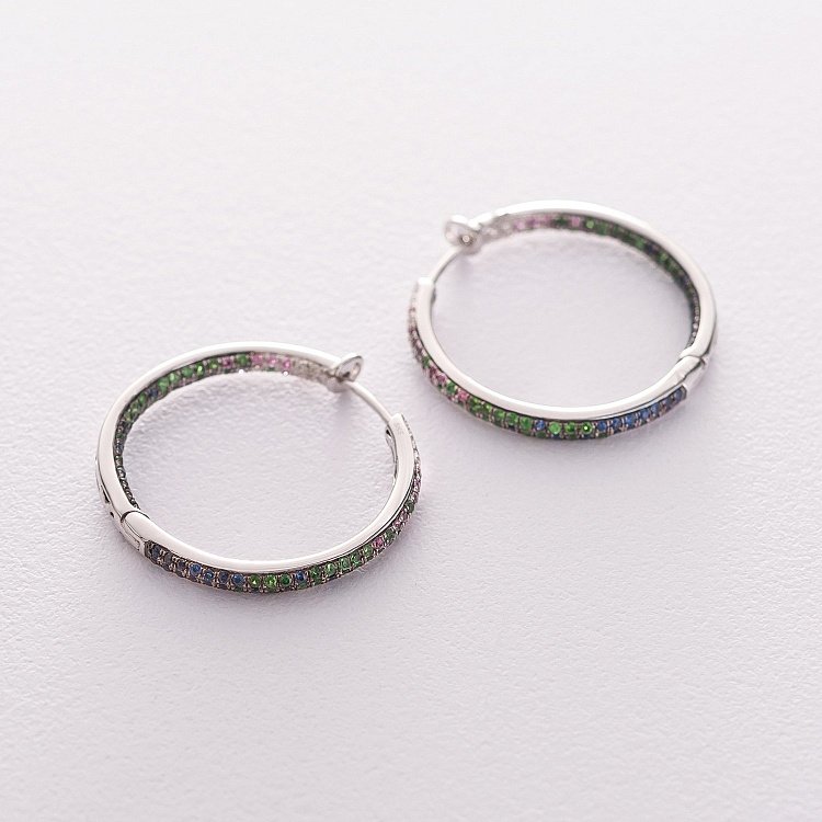 Золоті сережки з діамантами і сапфірами сб0288sth від ювелірного магазину Онікс